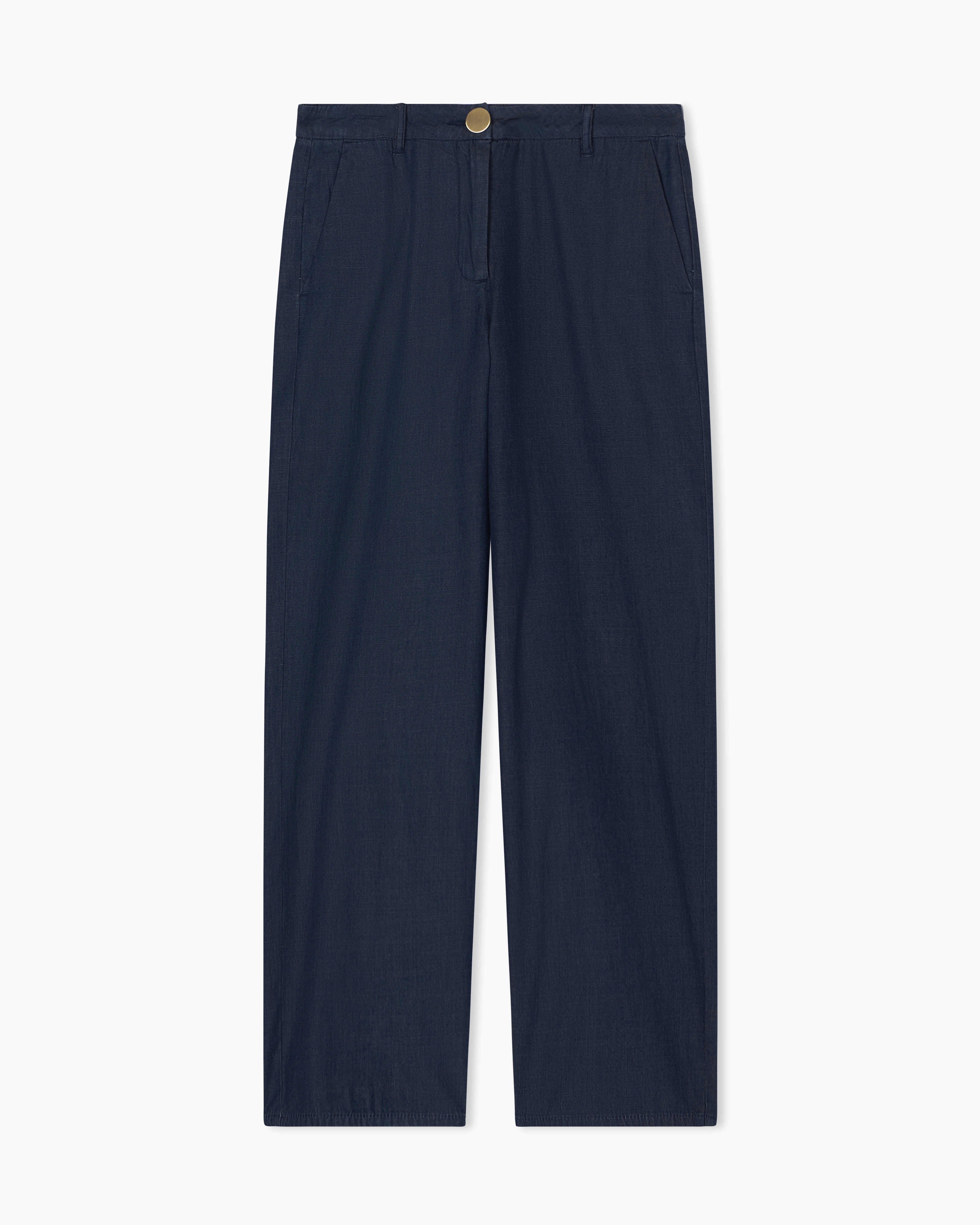 Chambray fabric trousers