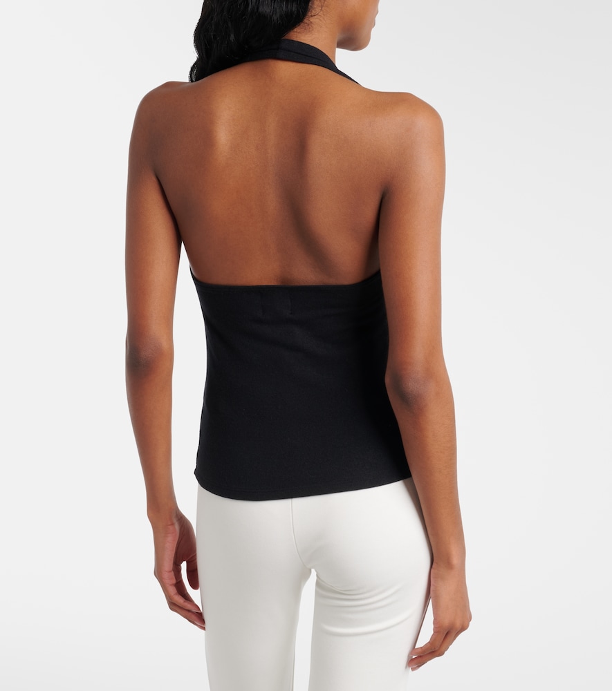 Lauren halterneck jersey top