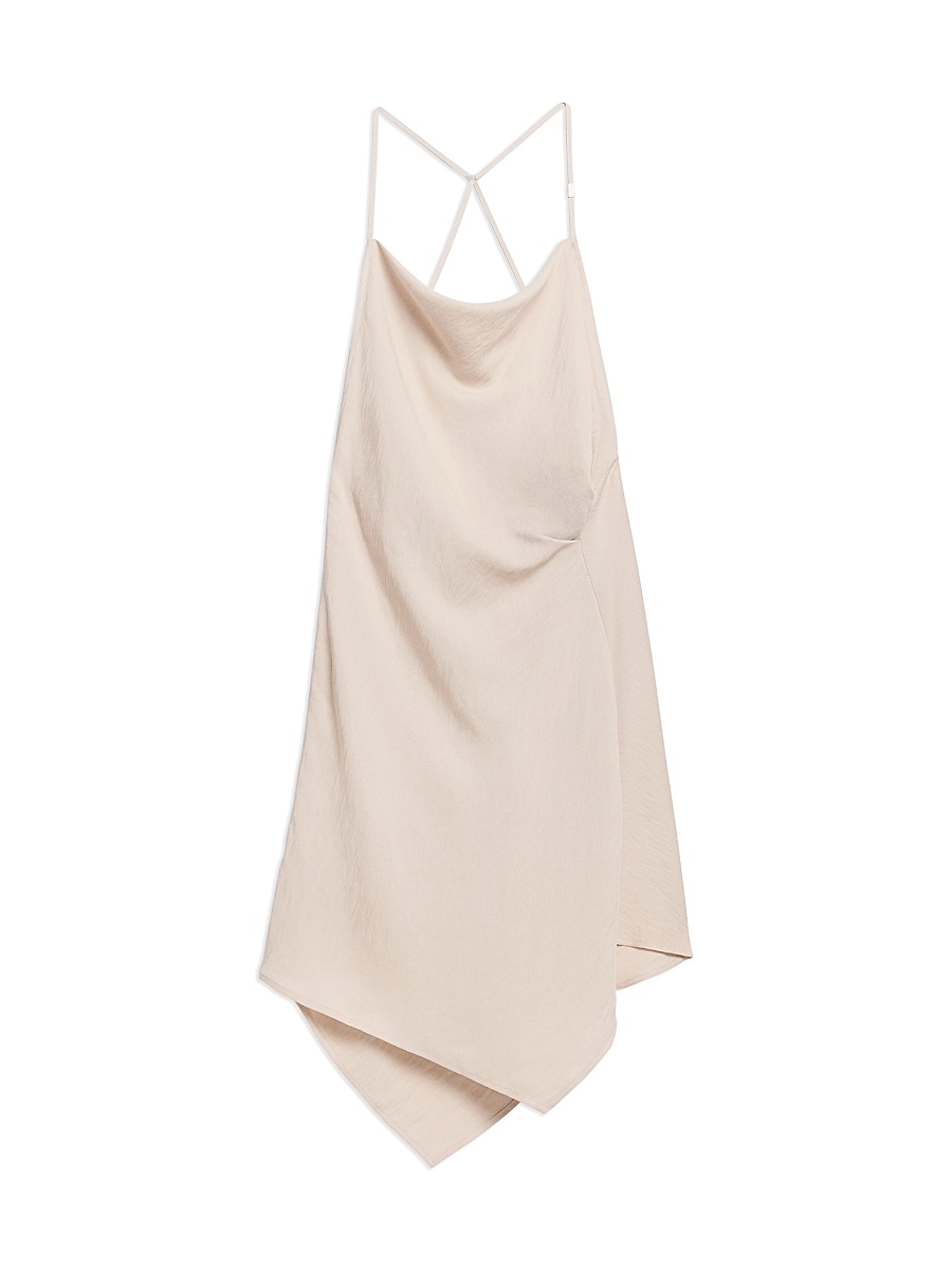 Women's Knot Open Back Asymmetric Mini-Slipdress - Ivory