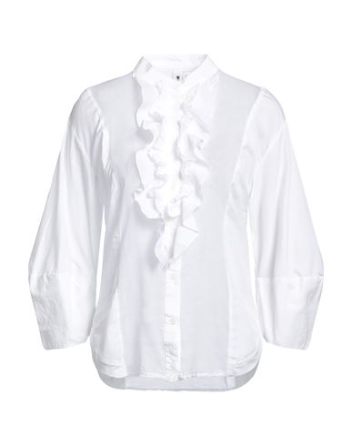 Woman Shirt White Size L Cotton, Rubber