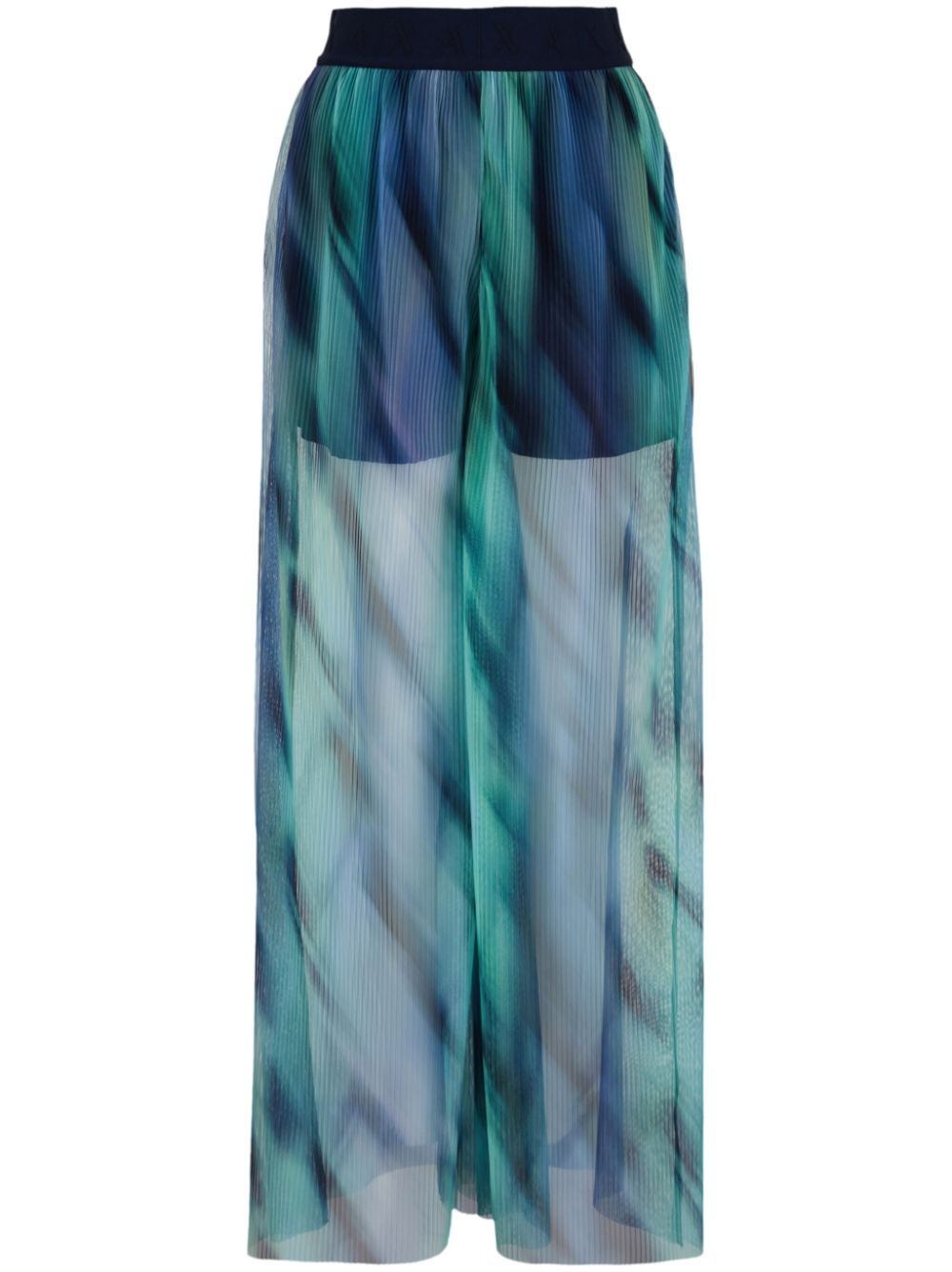 Abstract-print wide-leg trousers - Blue