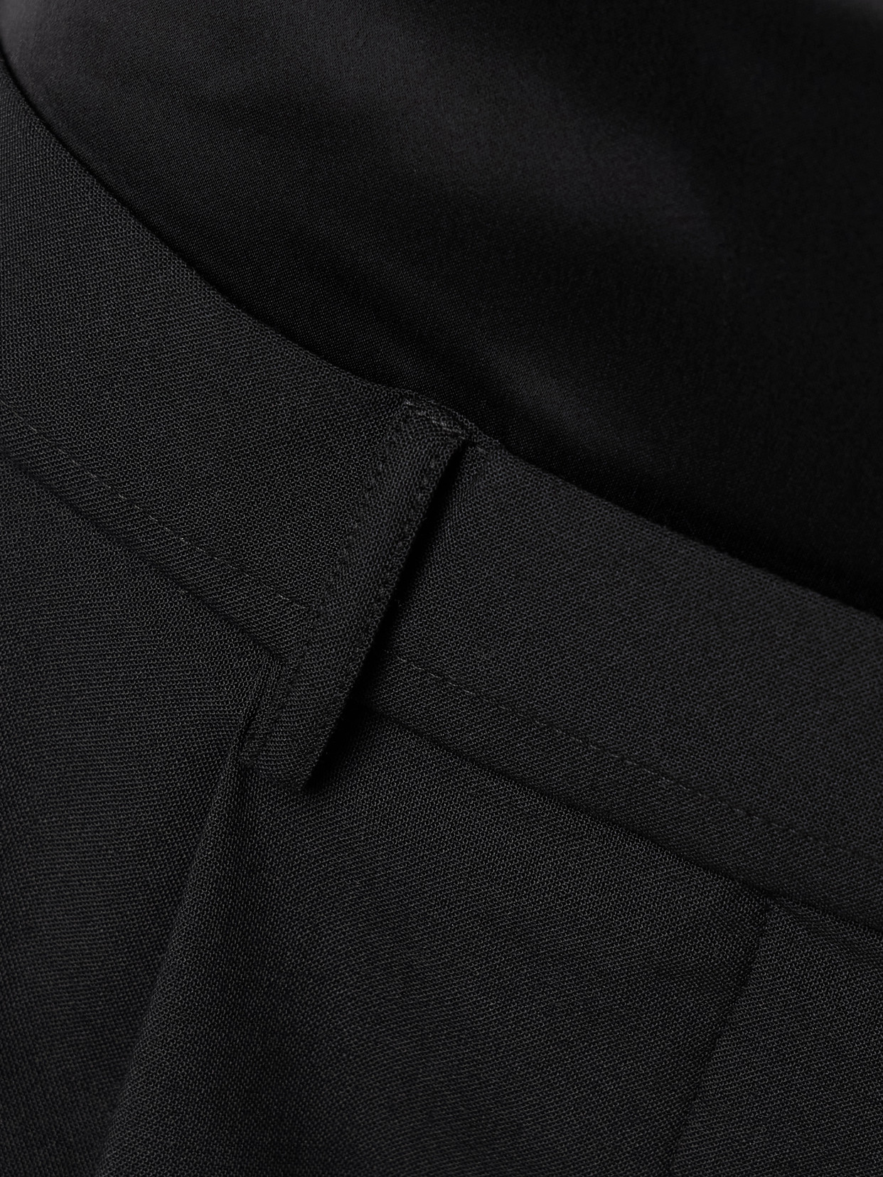 Portia Duo Layered Pleated Recycled-crepe Straight-leg Pants - Black