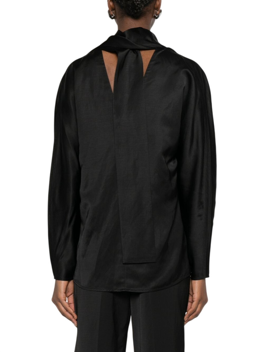 Totême - high collar top relaxed fit draped