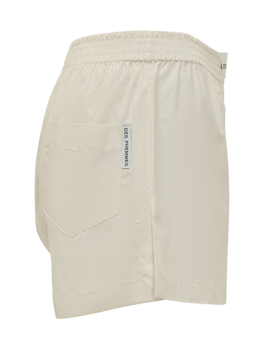 White Solid Shorts