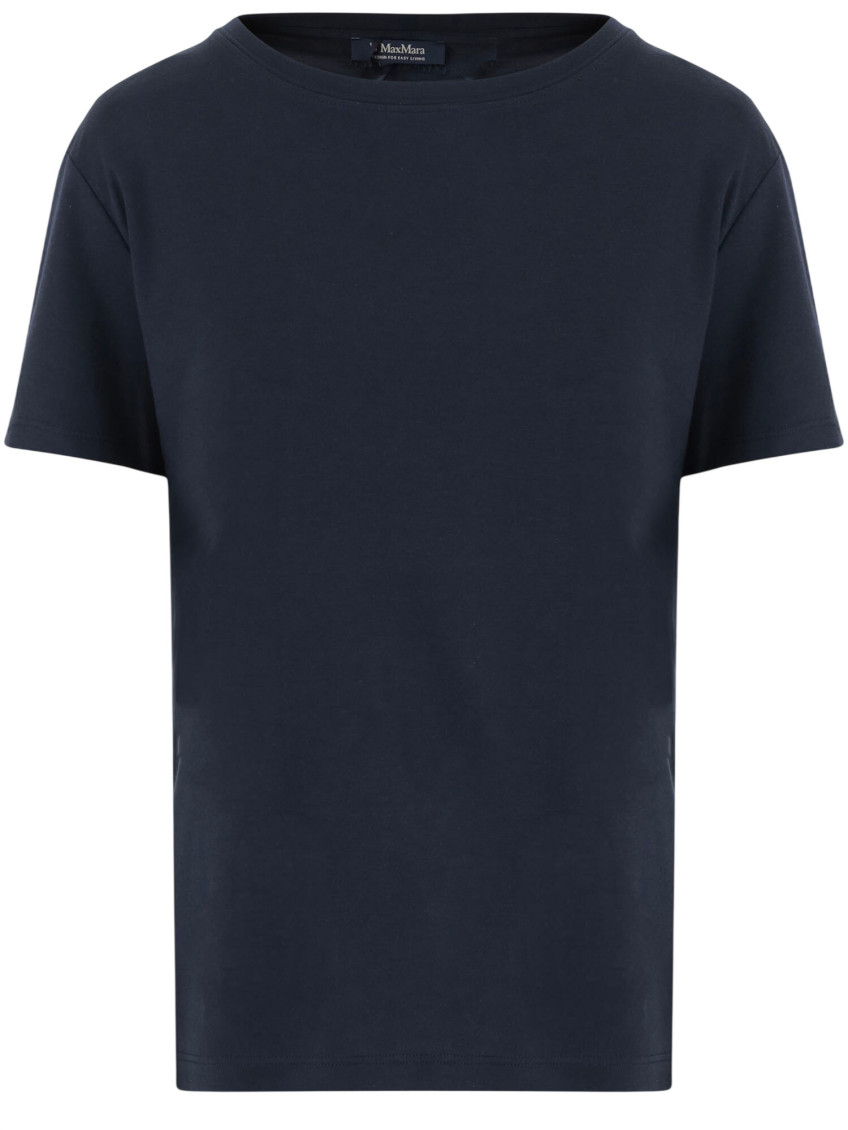 Blue Solid Crew Neck T-Shirt
