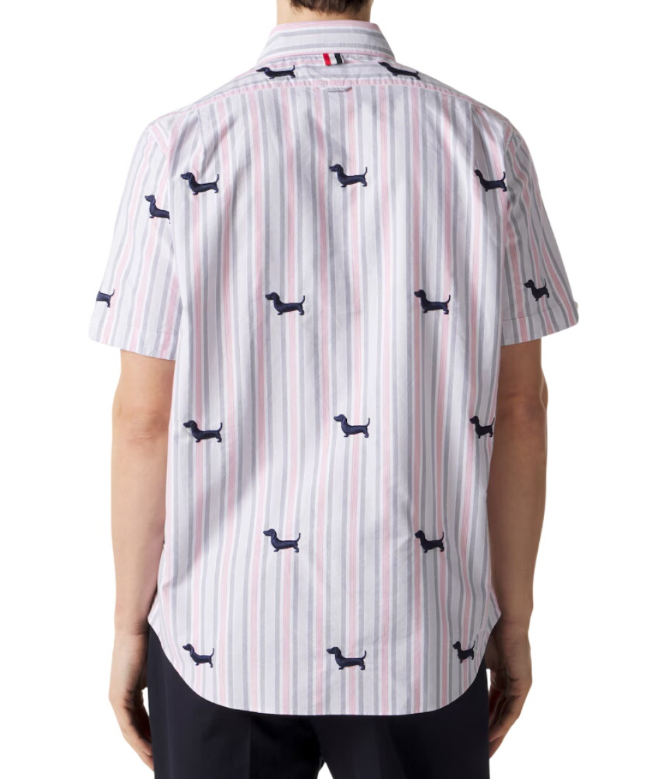 Thom Browne - straight fit cotton shirt stripe hector