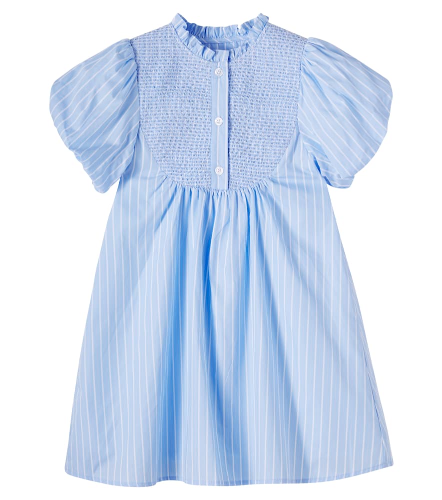 Ficus smocked striped cotton dress