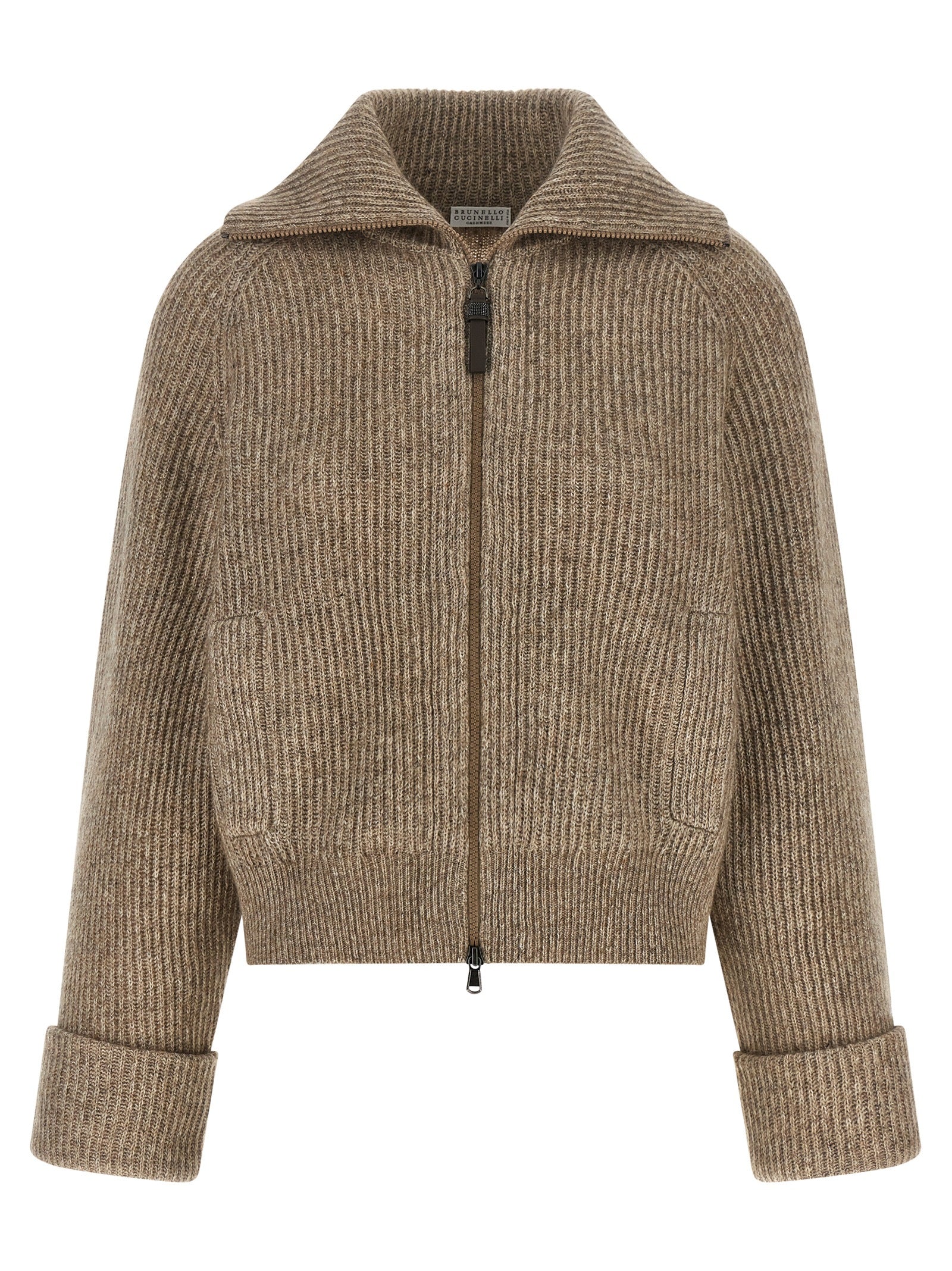 Cashmere and Vicuña Blend Cardigan — Beige