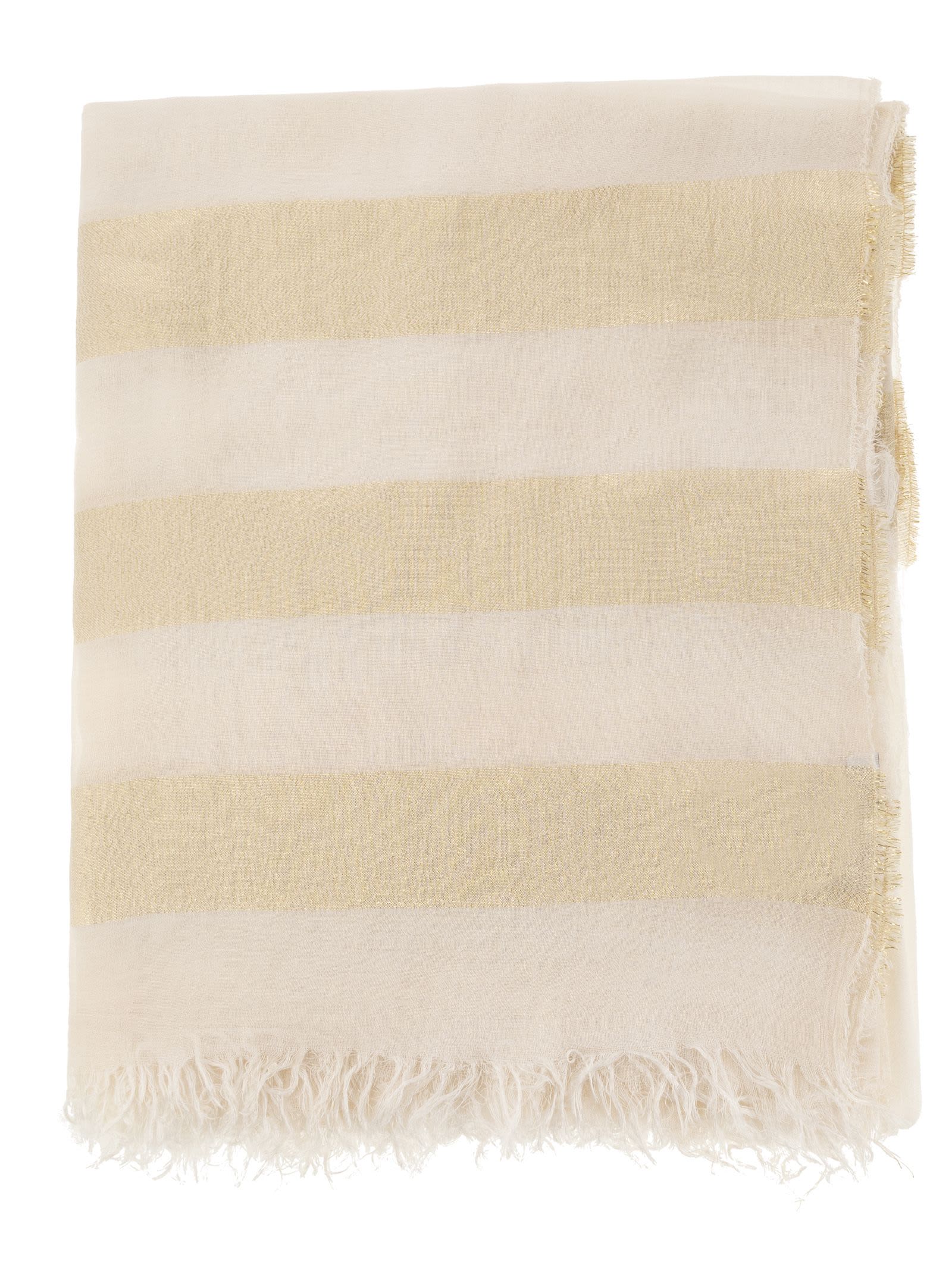 Modal, Viscose And Lurex Yoke Scarf