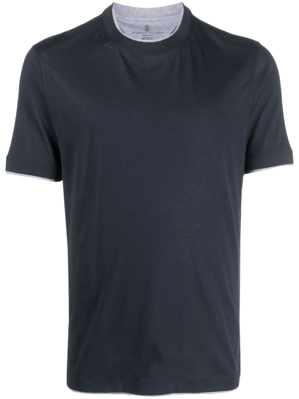 Cotton-silk short sleeve T-shirt - Blue