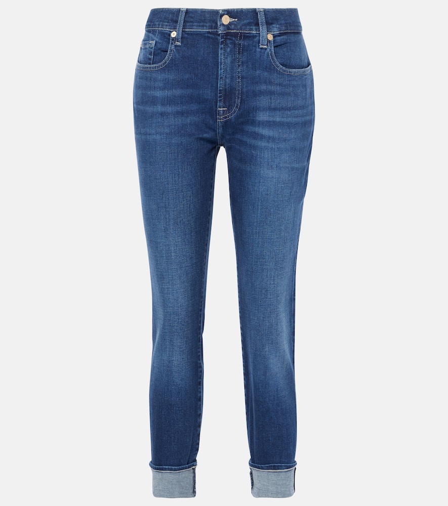 Mid-rise cropped skinny jeans