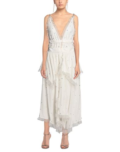 Woman Maxi dress White Size 4 Viscose, Silk