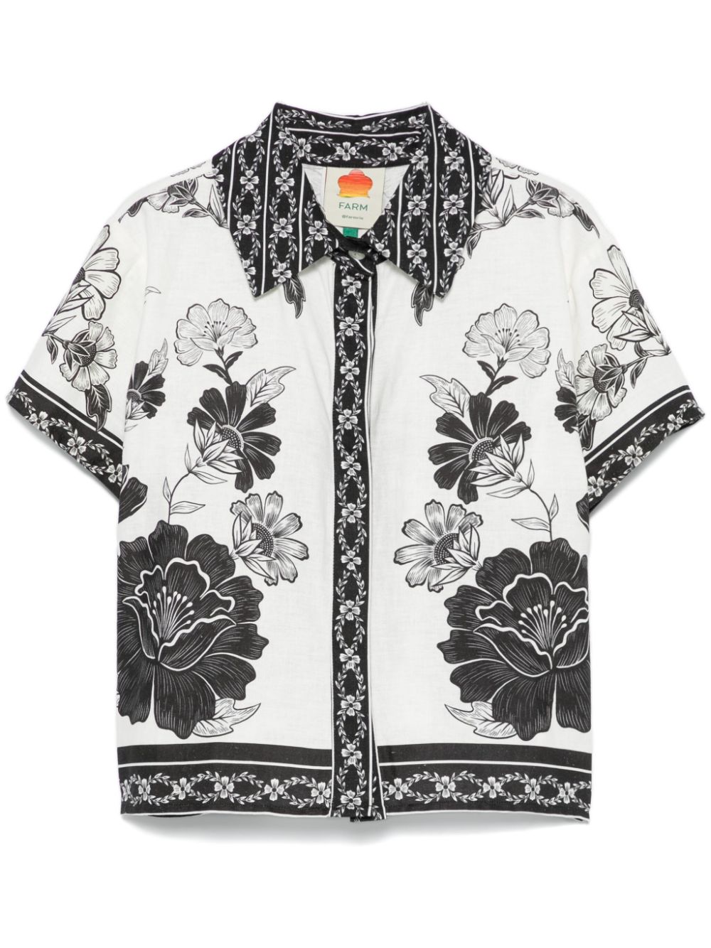 Flora-print shirt - White