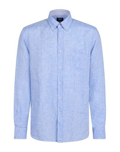 Man Shirt Azure Size 15 ¾ Linen