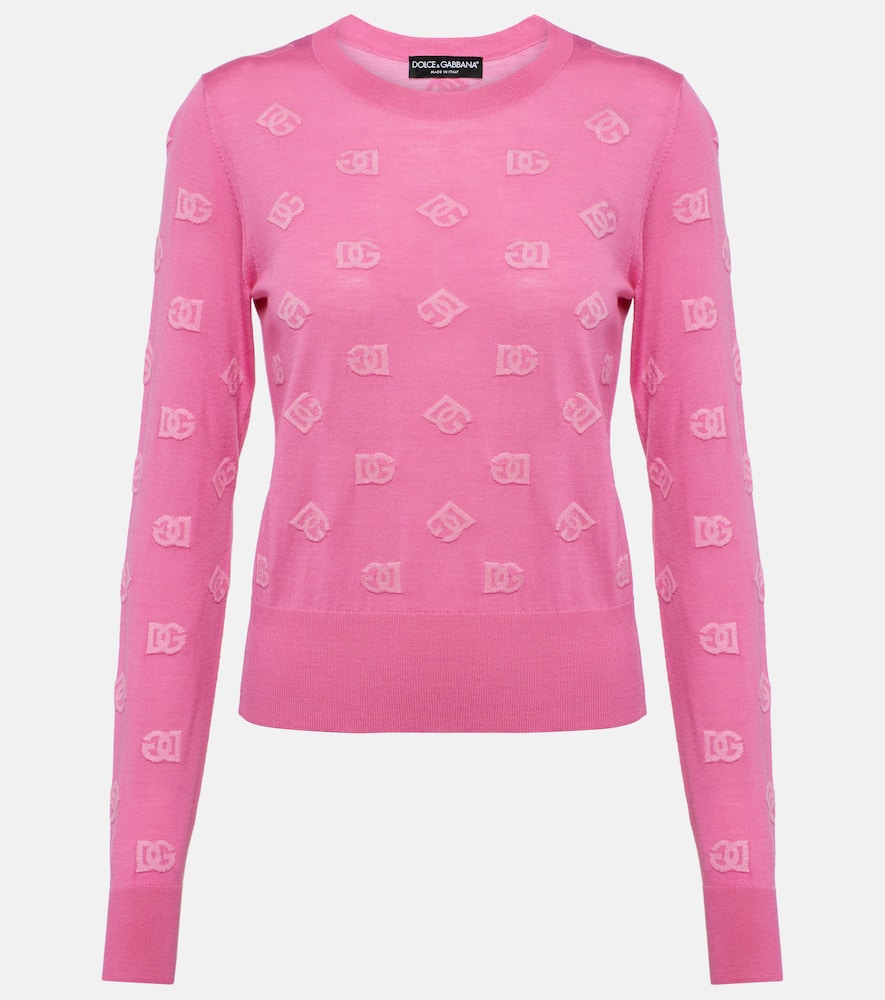 Wool and silk jacquard sweater
