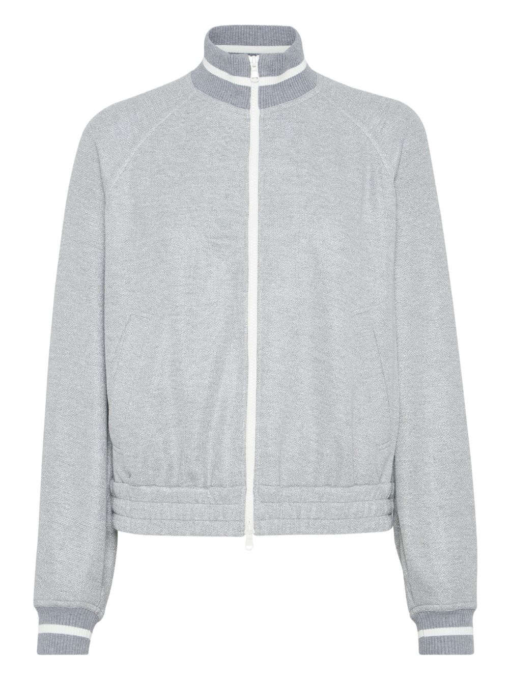 Cotton-blend bomber jacket - Grey