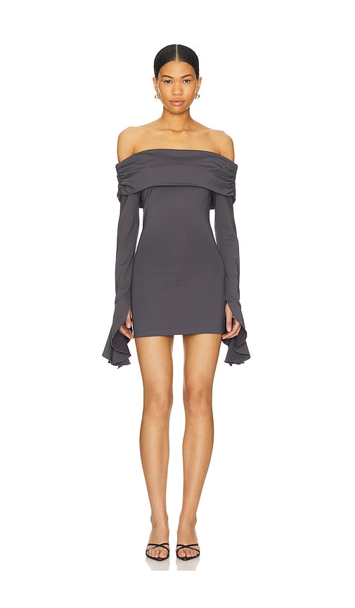 Superdown Yuka Mini Dress in Slate.  XL. Also in L