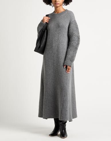 Woman Midi dress Grey Size 6 Wool, Cashmere