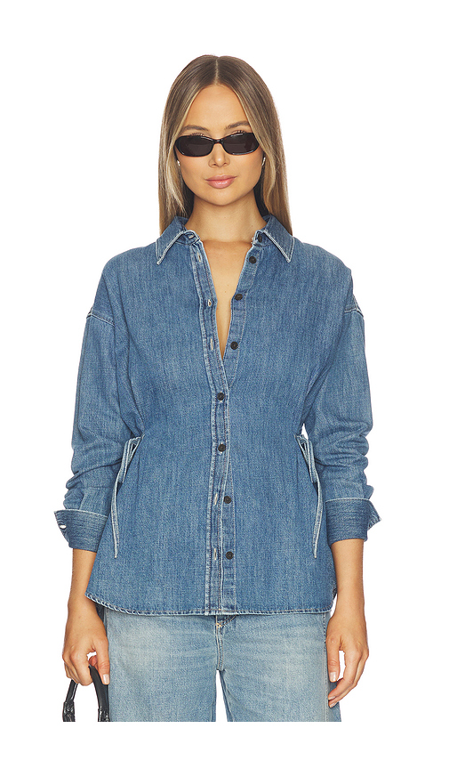 CLOSED N Waisted Strap Blouse in Blue. L. Also in M, S, XL