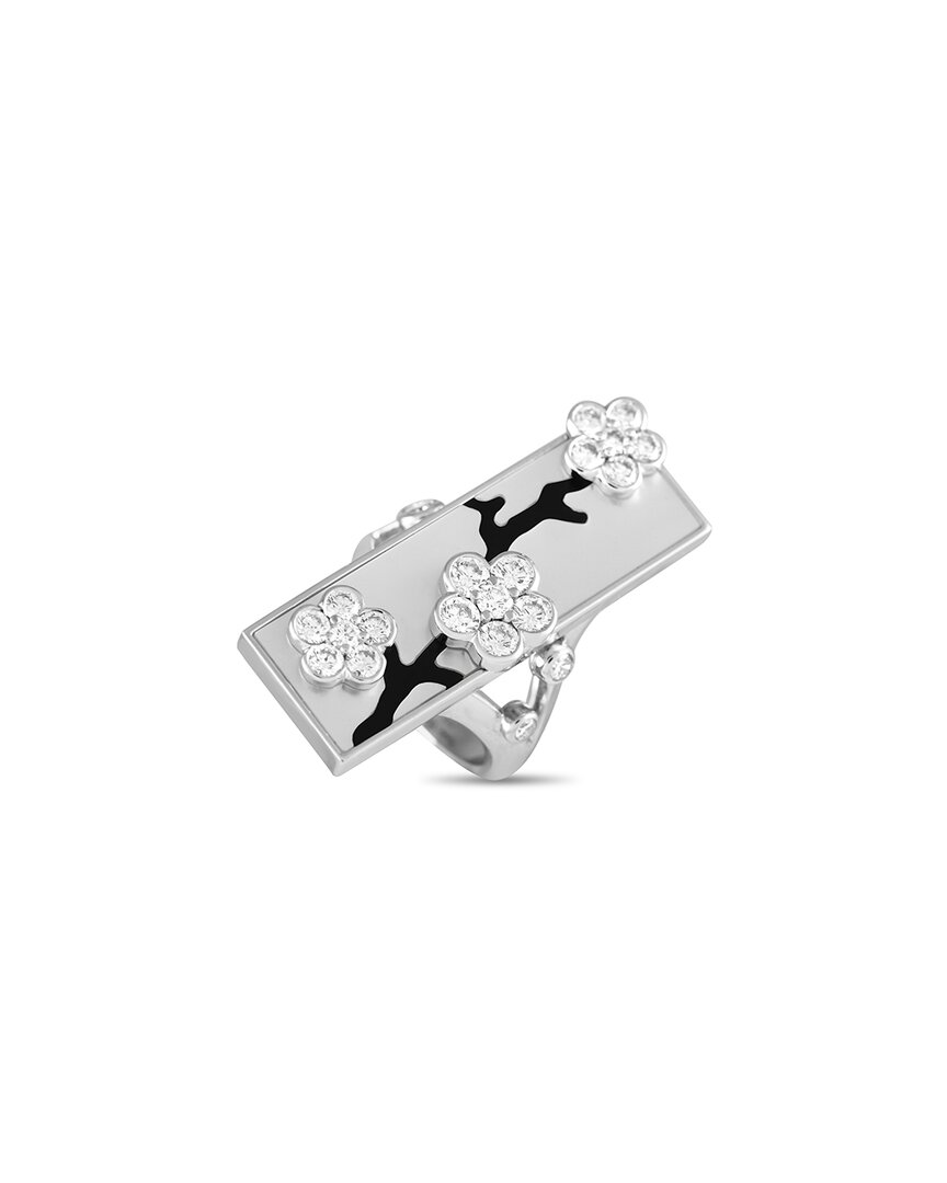 18K Onyx And Mother Of Pearl Miroir Des Eaux Ring  (Authentic Pre-Owned)