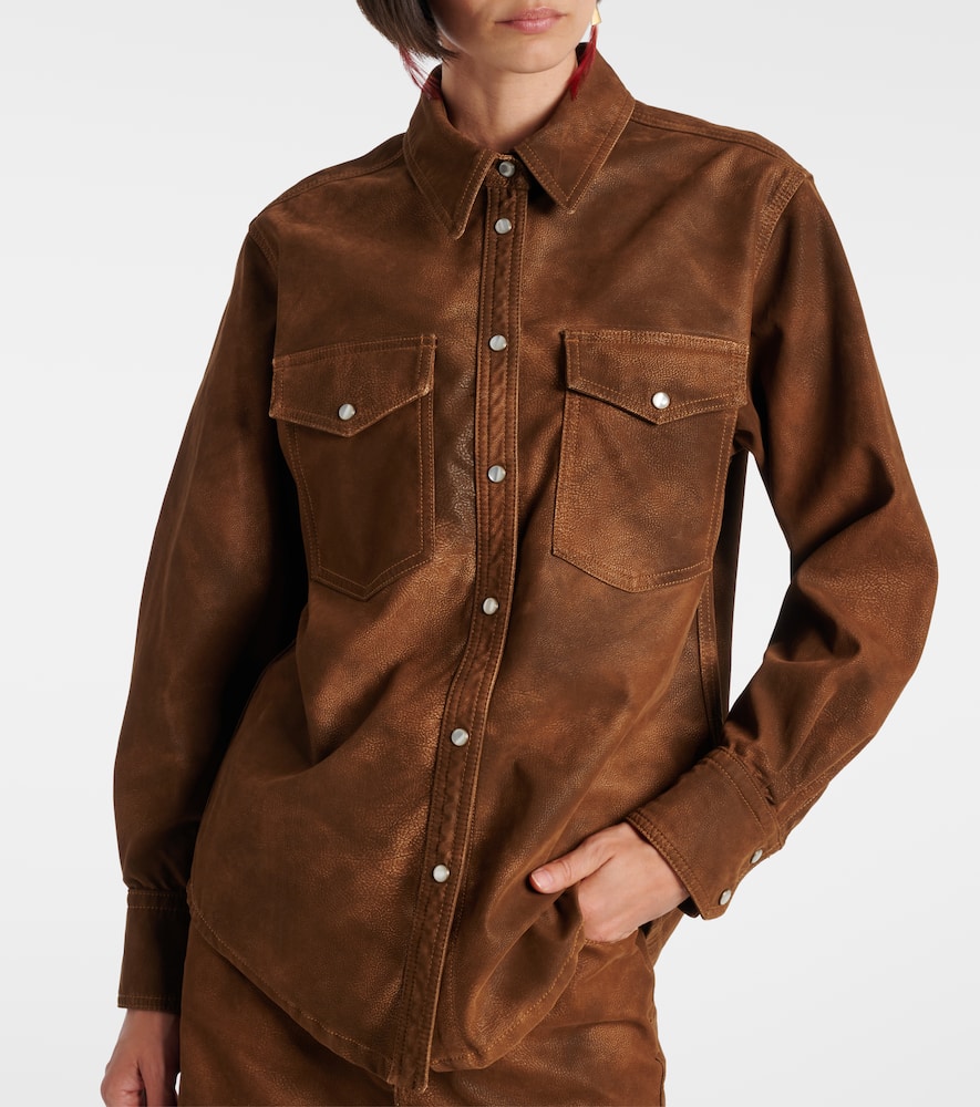 Karima faux leather overshirt