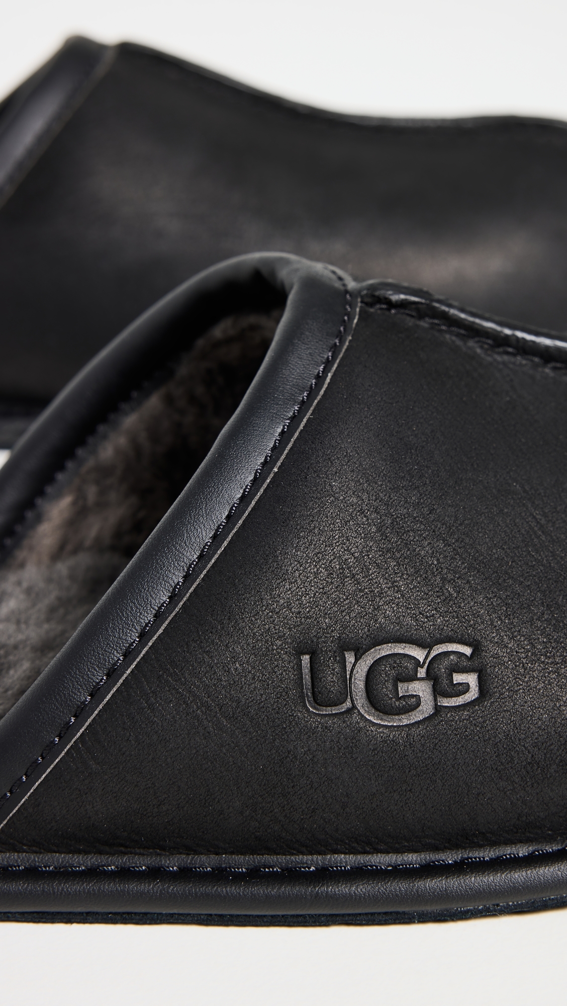 Scuff Leather Slippers Black