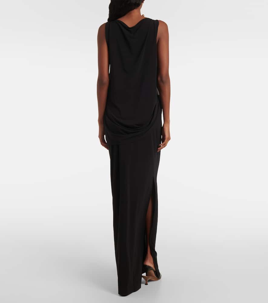 Peplo draped jersey maxi dress