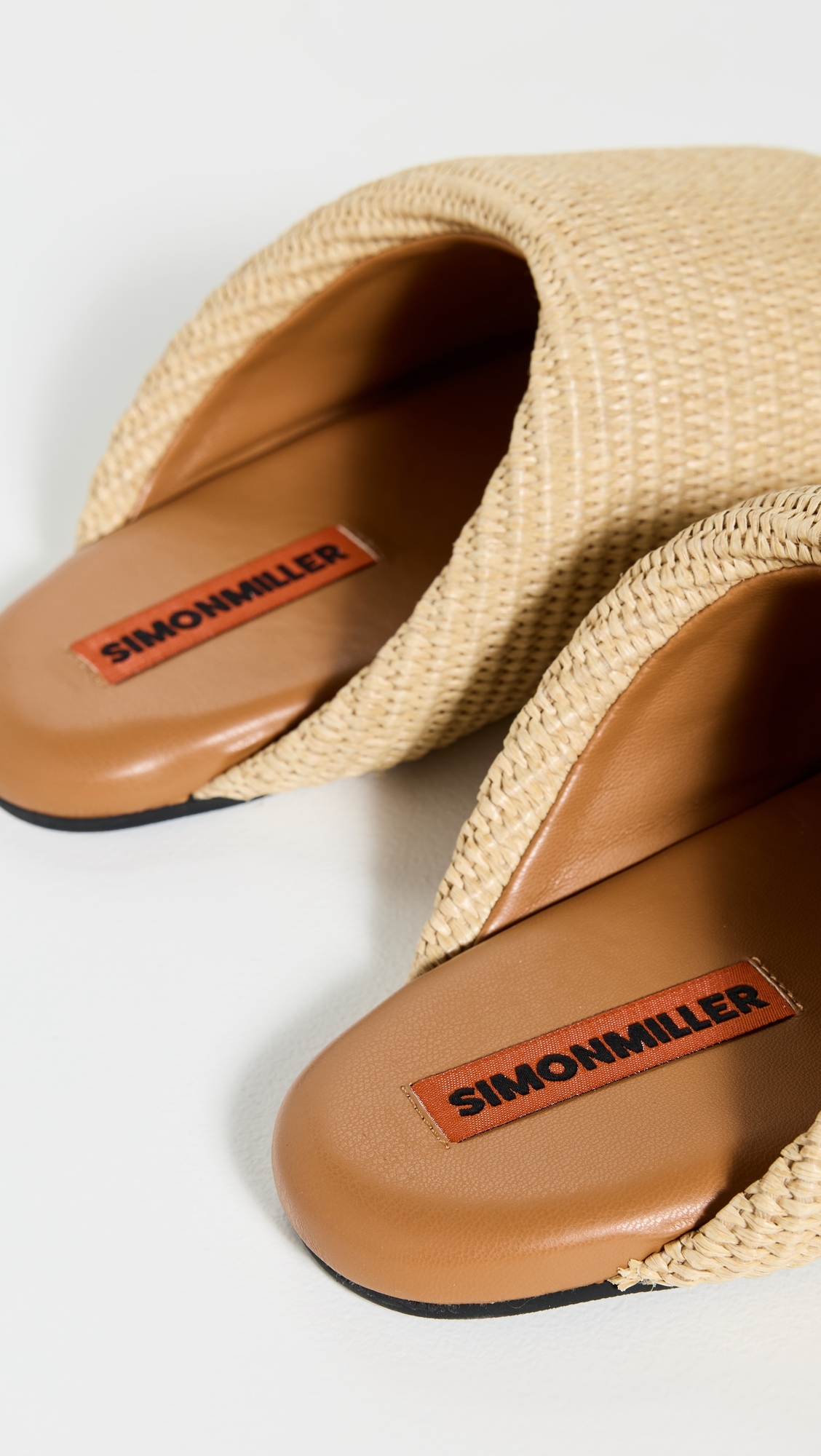 SIMONMILLER Raffia Bubble Slides Natural