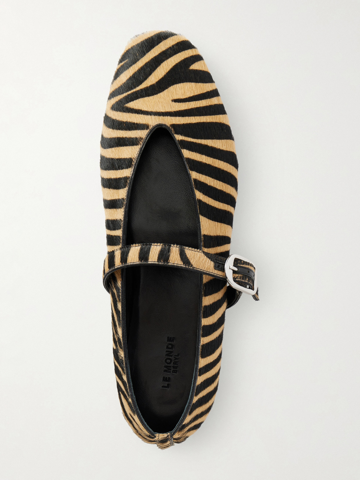 Stella Zebra-print Calf Hair Mary Jane Ballet Flats - Animal print