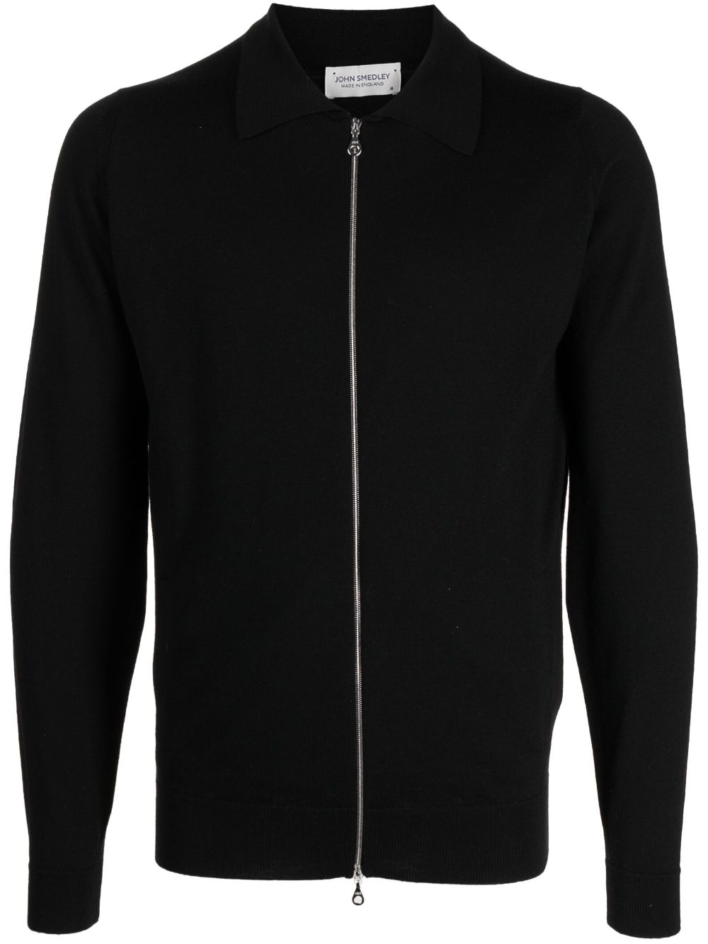 Baseball-collar zip-up jumper - Black
