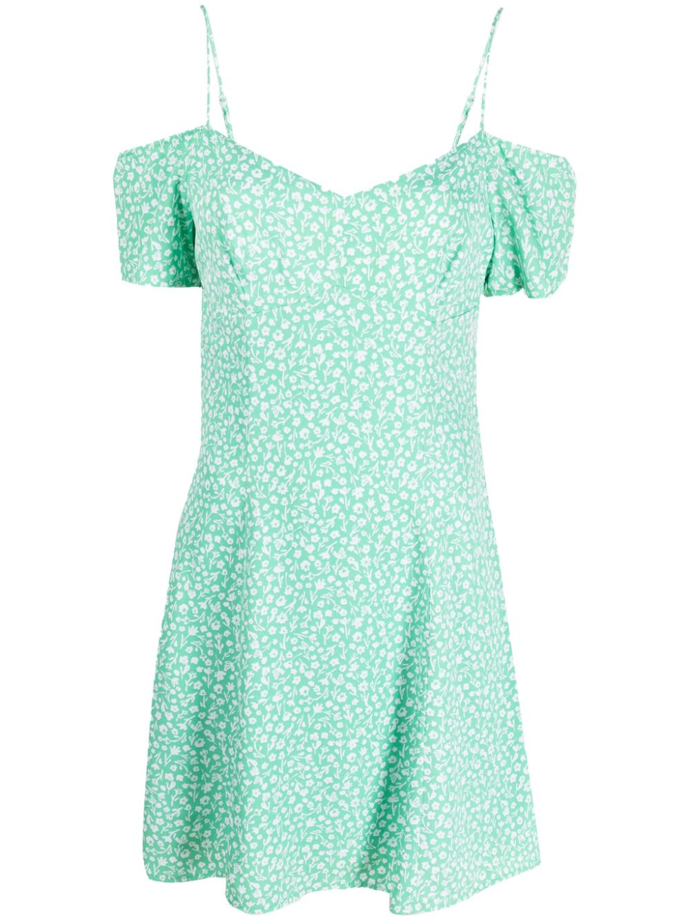 Floral-print off-shoulder dress - Green