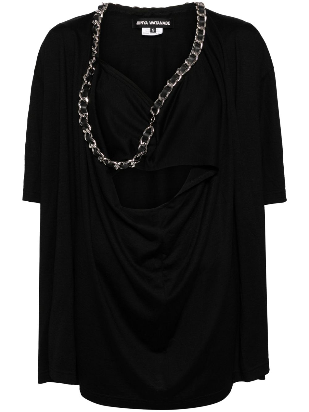 Asymmetric-sleeve T-shirt - Black