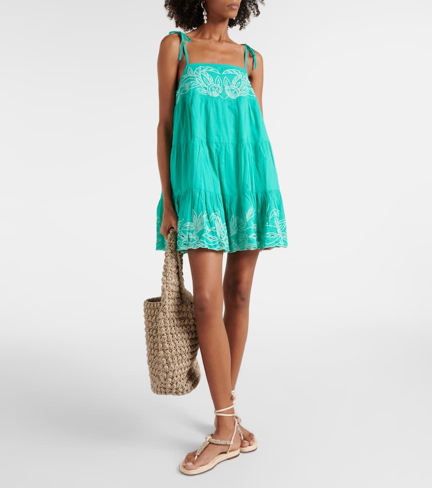 Juliet Dunn Colorblocked cotton minidress