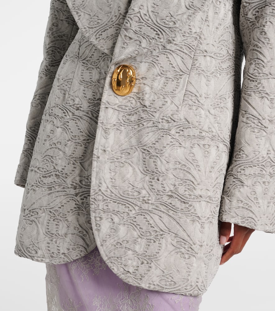 Shearling-trimmed cotton coat