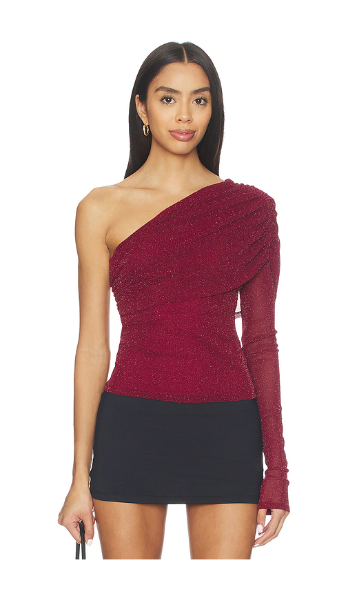 Lovers and Friends Lucille Top in Metallic Wine. XS also in L, M