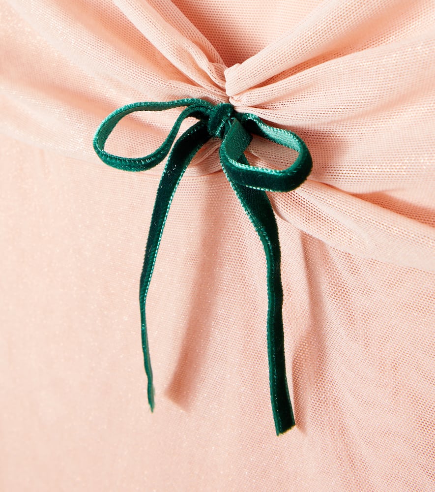 Oséree Kids Bow-detail tulle slip dress