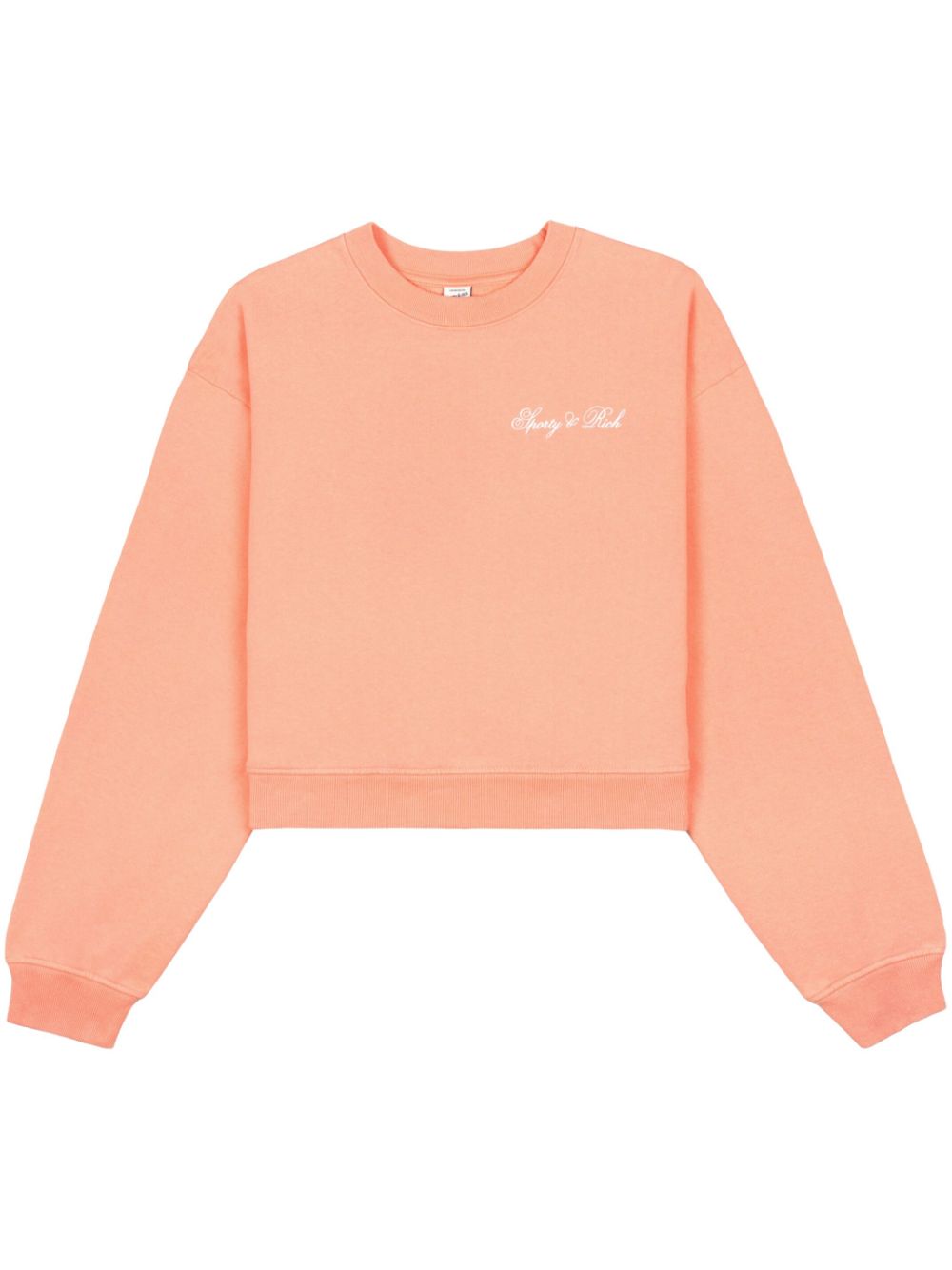 Logo-print cotton sweatshirt - PEACH