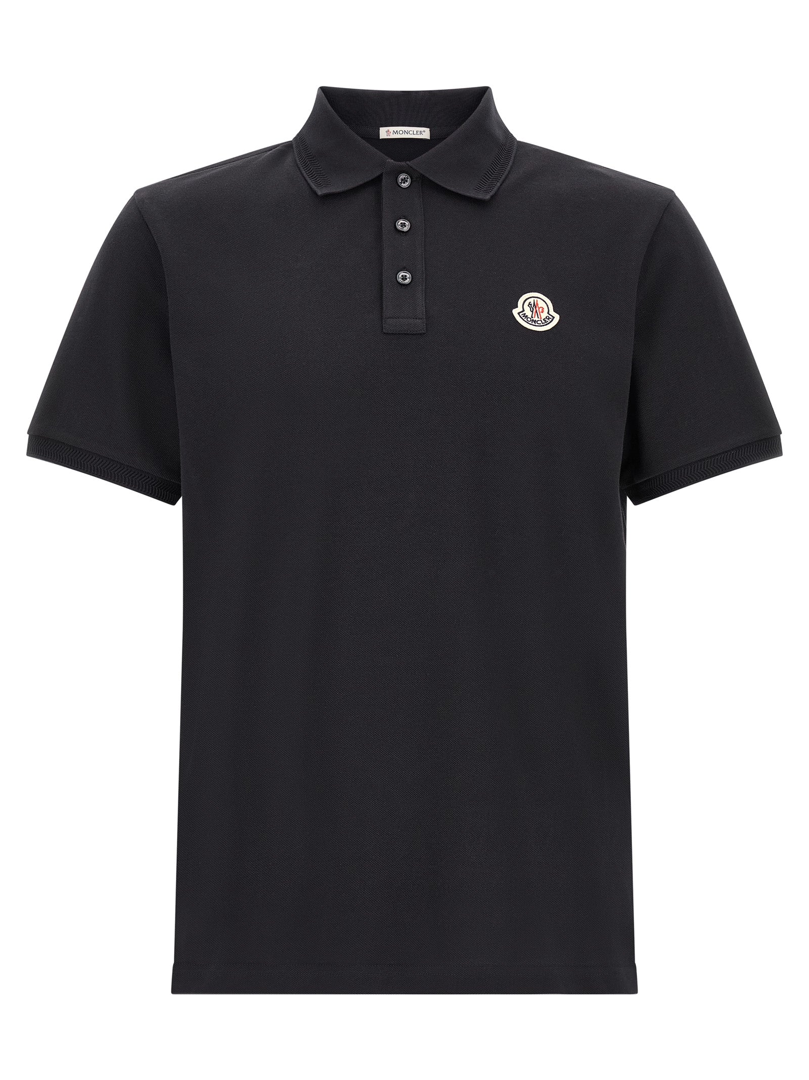 Logo-Embroidered Cotton Polo Shirt — Black