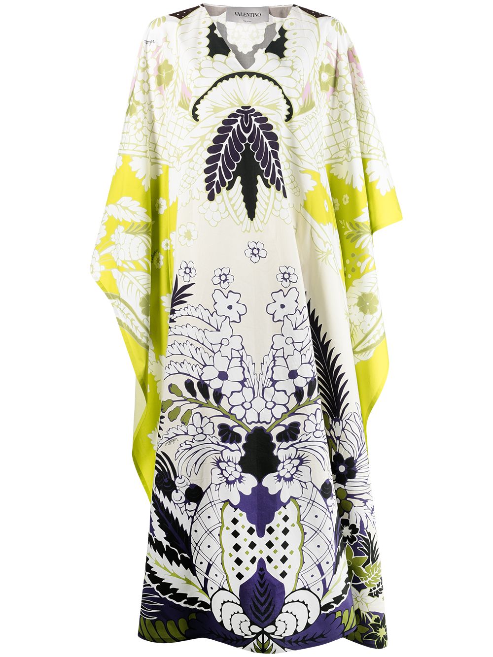Valentino Garavani World Arazzo print cape-style draped dress - White
