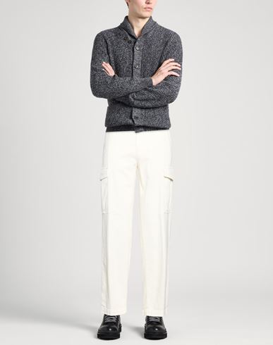 Man Pants Off white Size 32 Cotton, Elastane
