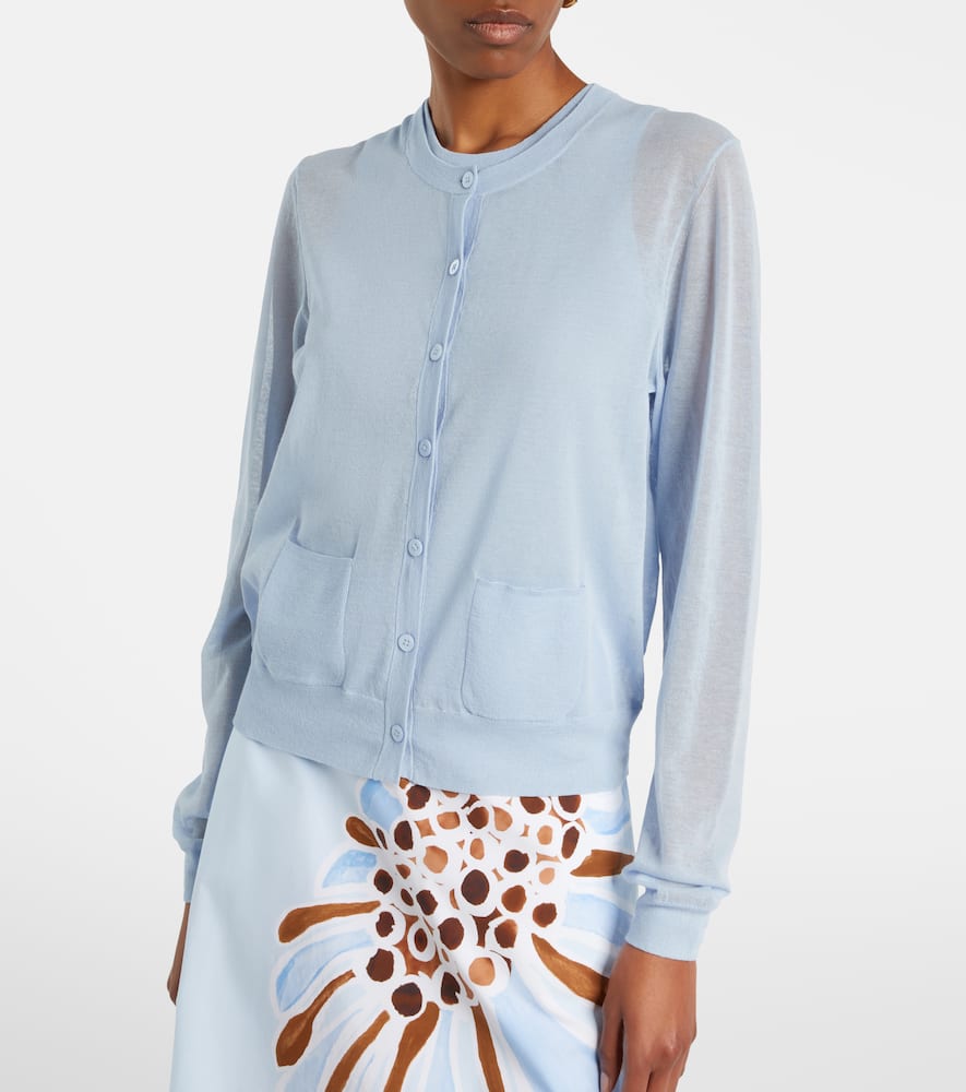 Summer semi-sheer cotton-blend cardigan