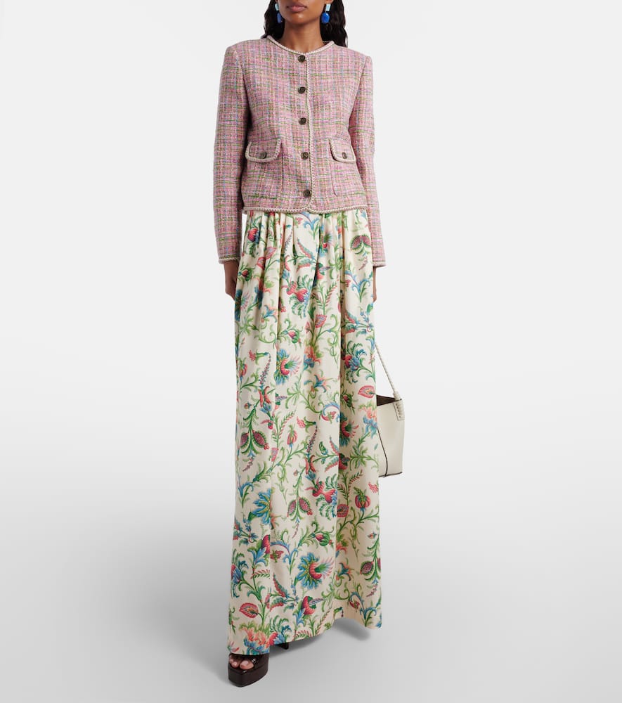 Checked cotton-blend tweed jacket