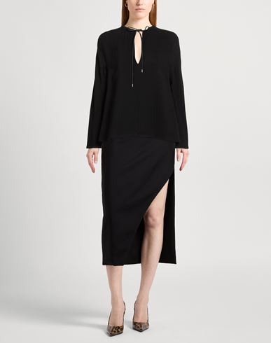 Woman Top Black Size 2 Viscose, Calfskin