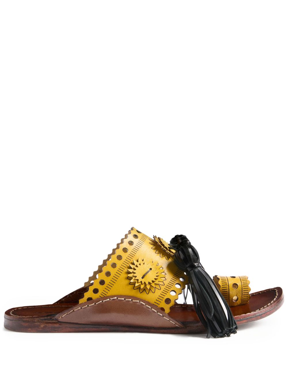 Tassel-embellished sandals - Yellow