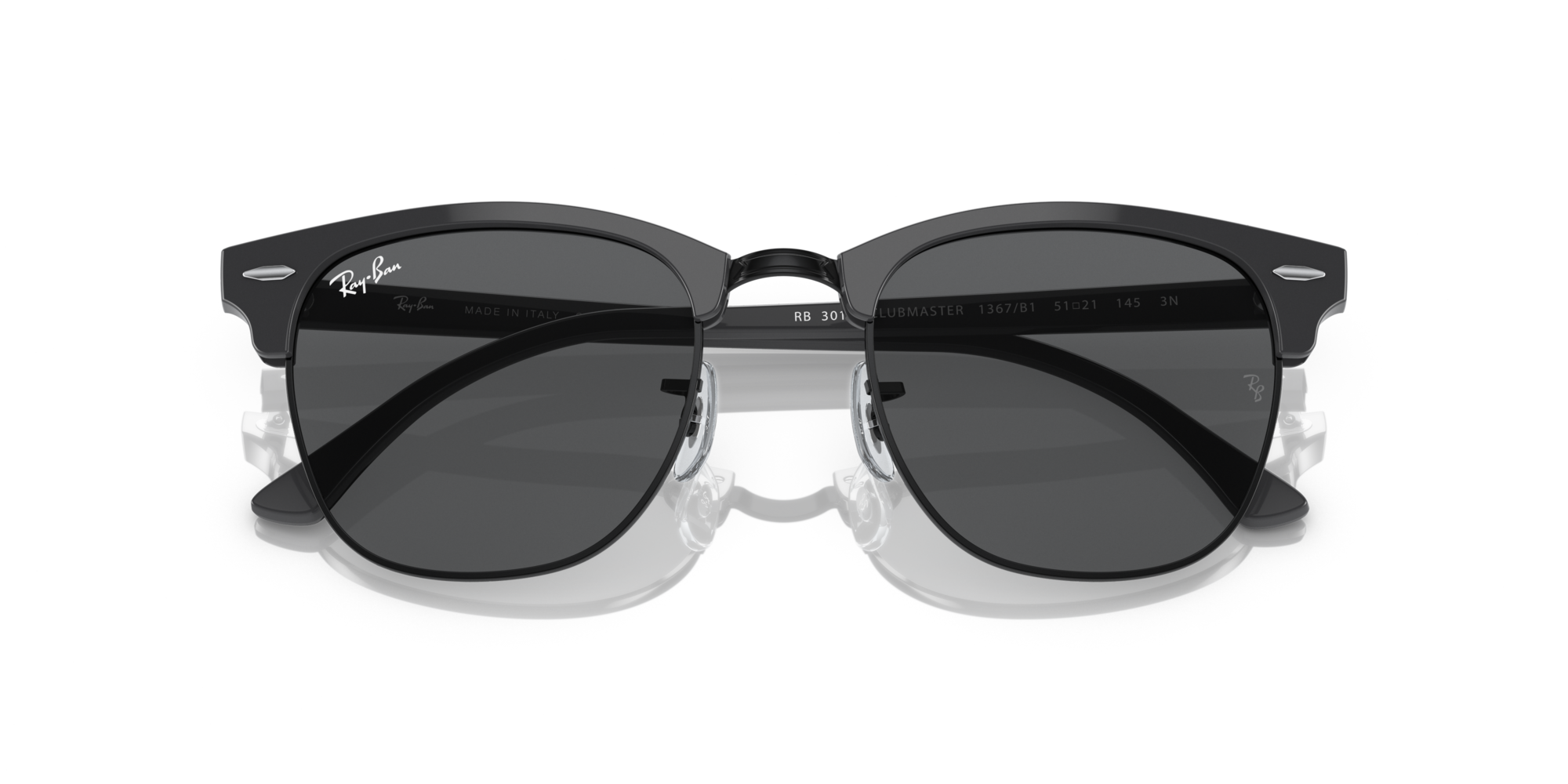 Ray - Ban Unisex Ray - Ban RB3016 CLUBMASTER 1367B1 Sunglasses Acetate Grey Grey Squared Norma