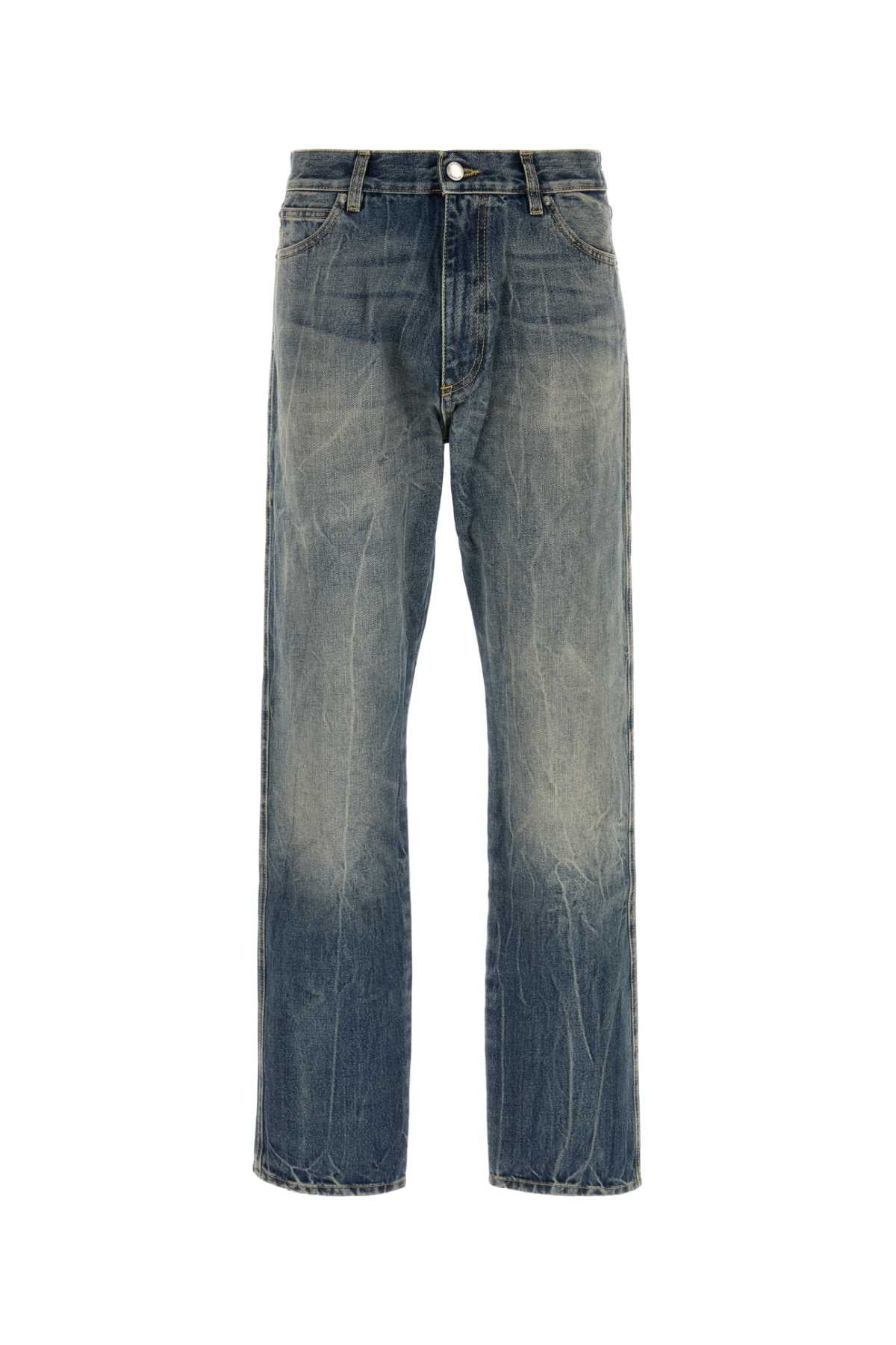Straight-Leg Denim Jeans — Blue