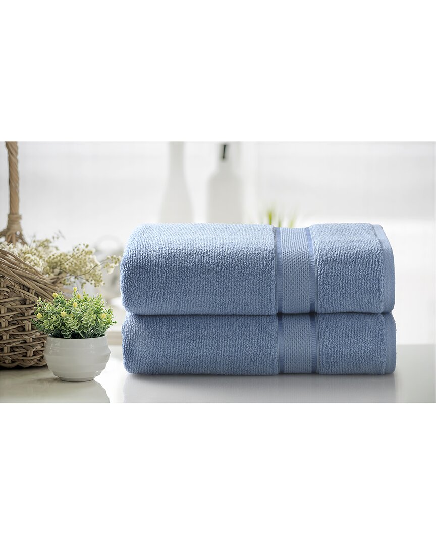 2pc Zero Twist Cotton Plush Bath Sheet Set