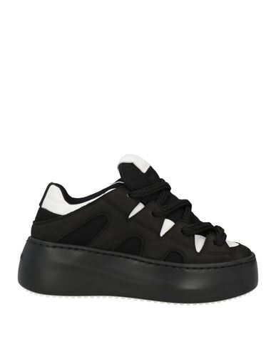 Vic Matiē Woman Sneakers Black Size 6 Leather, Textile fibers