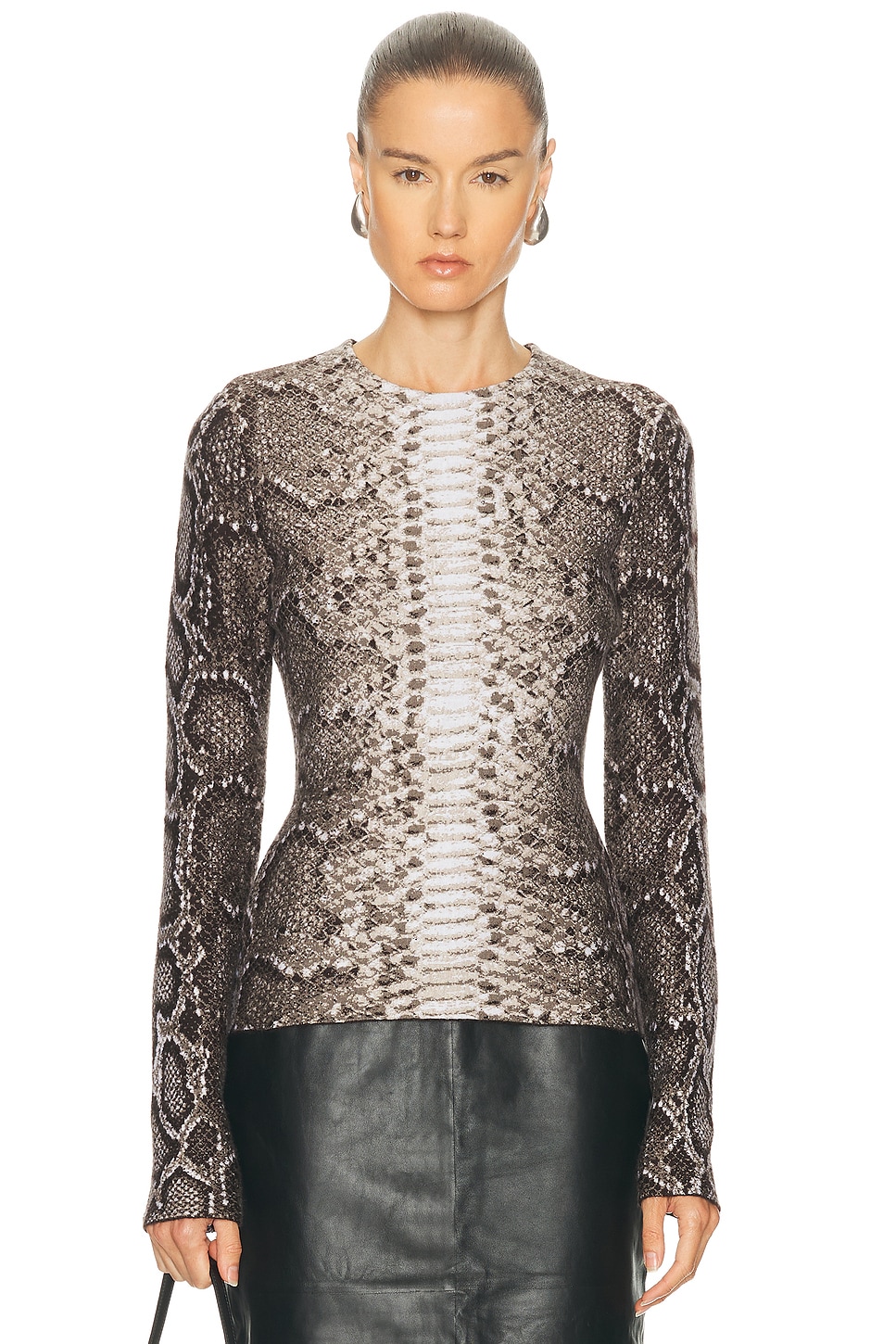 Gabriela Hearst Asha Top in Greyscale - Grey. XS also in