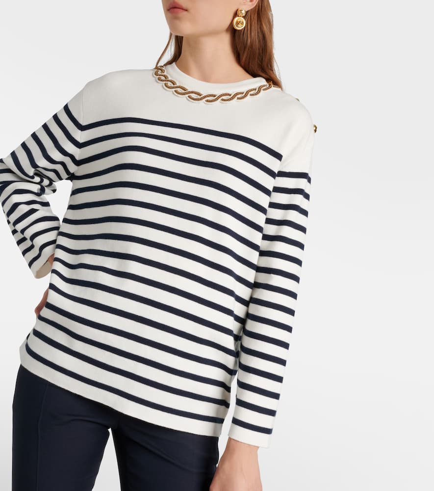 Embroidered cotton sweater